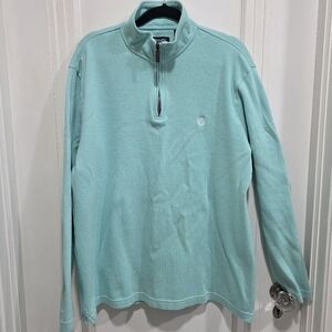 XL CHAPS Quarter Zip Sweater - Teal